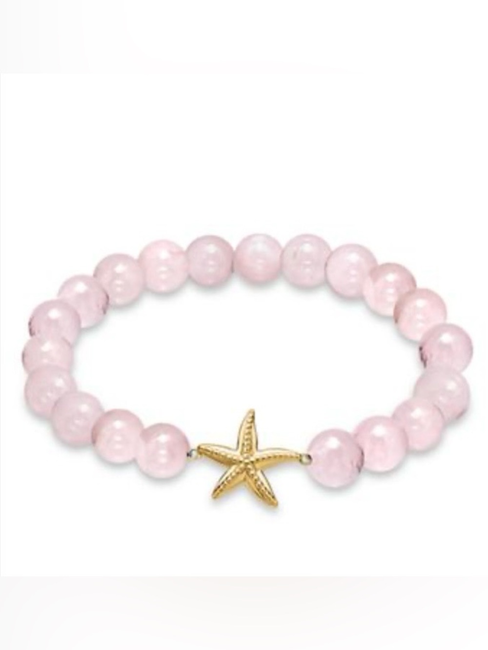 Delicate Pink Beaded Bracelet with Gold Starfish Accent